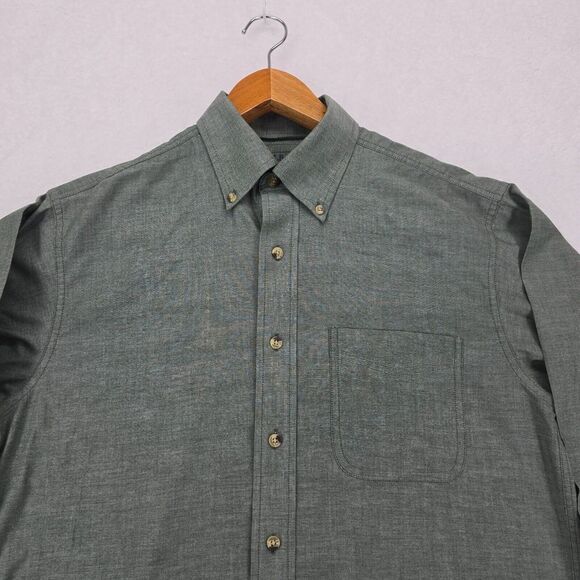 L.L. Bean Slim Fit‎ Mens Shirt Long Sleeve Size Small Regular Color Green - Picture 5 of 16
